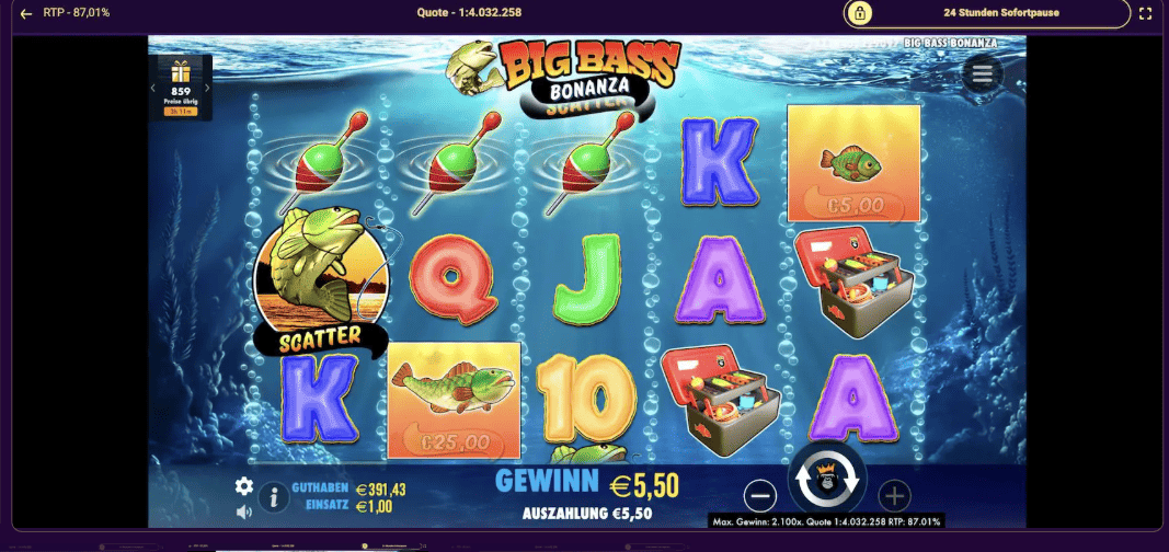 العب ماكينة القمار Big Bass Bonanza