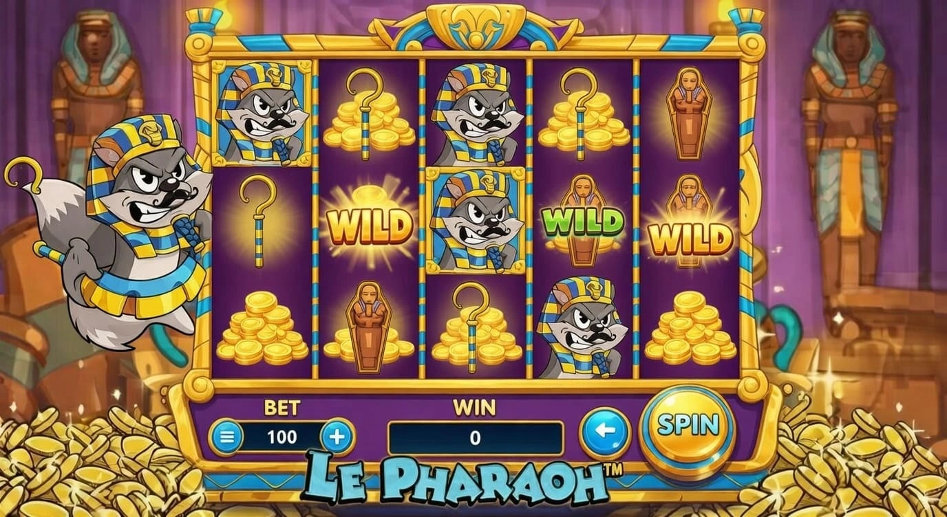 Le Pharaoh هي ماكينة قمار يمكنك لعبها بأموال حقيقية.